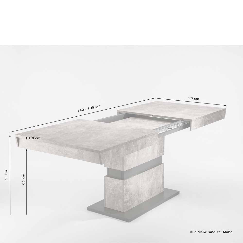 Ausziehtisch in Altholz Optik & Grau - Betria