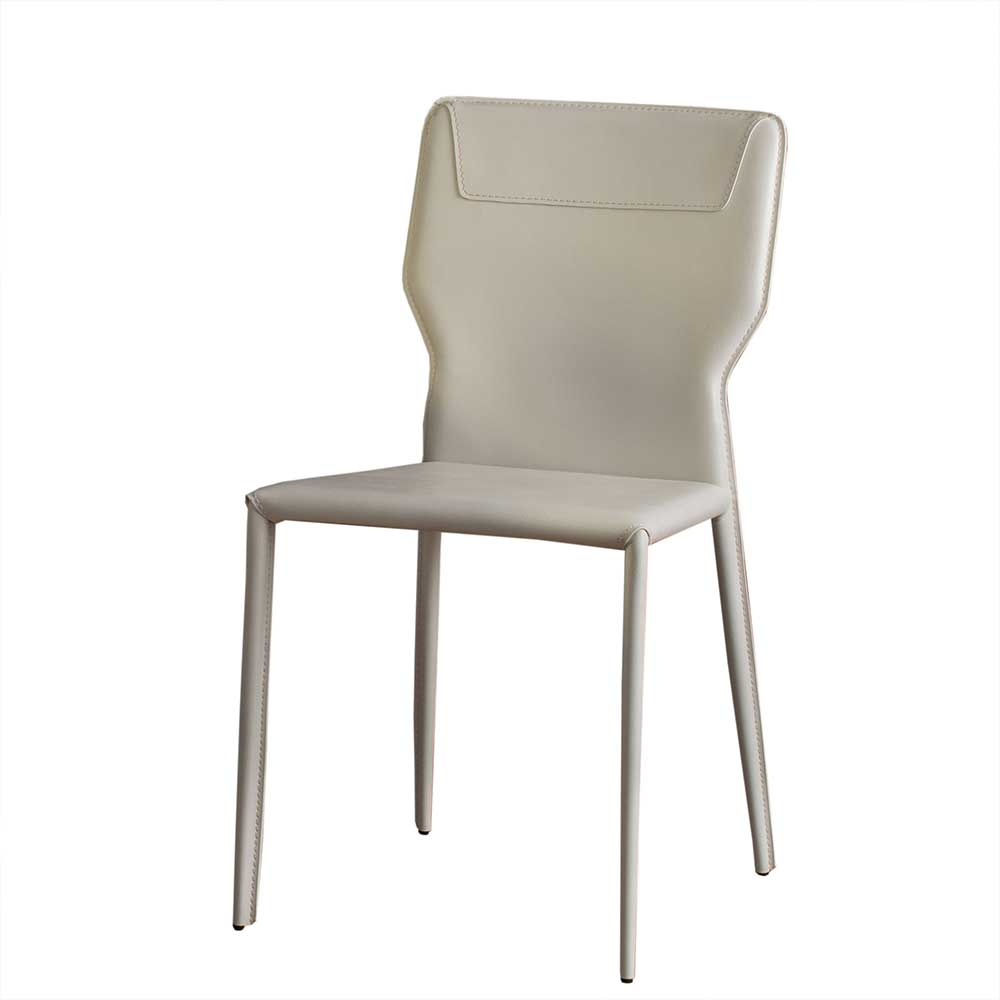 Moderne Stühle in Weiß Kunstleder - Casserra (2er Set)
