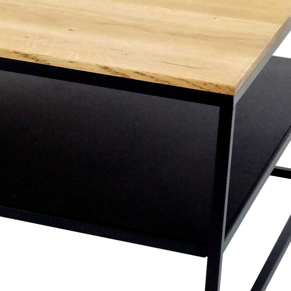 Wohnzimmer Tisch aus Eiche massiv & Metall - Sisam