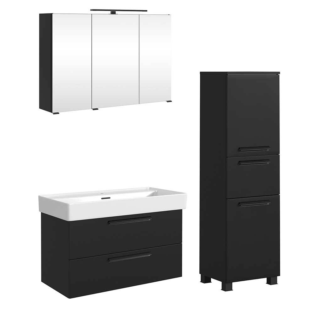 Waschplatz und Midischrank Set - Ostoro (dreiteilig)