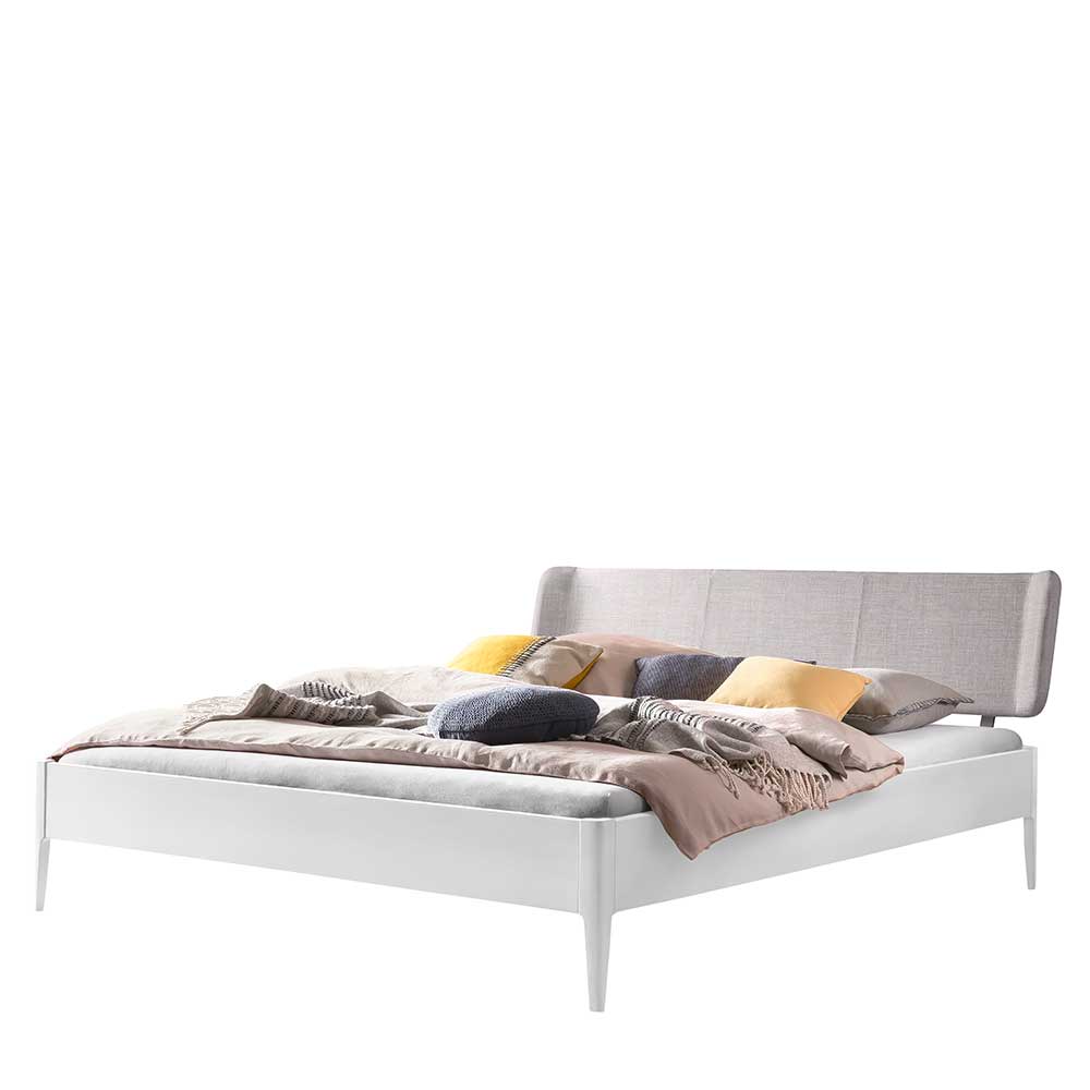 Bett aus Buchenholz in Weiß - Lyatea