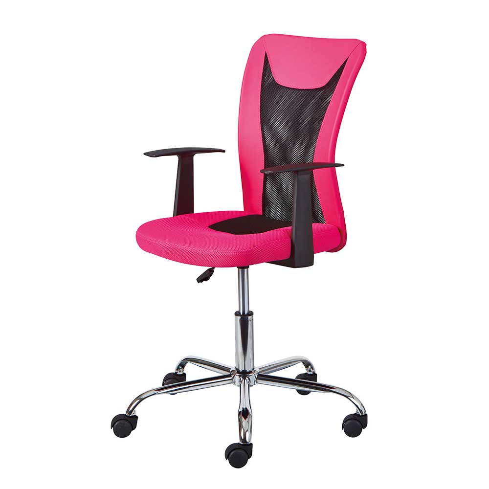 Bürodrehstuhl in Pink & Schwarz - Catama