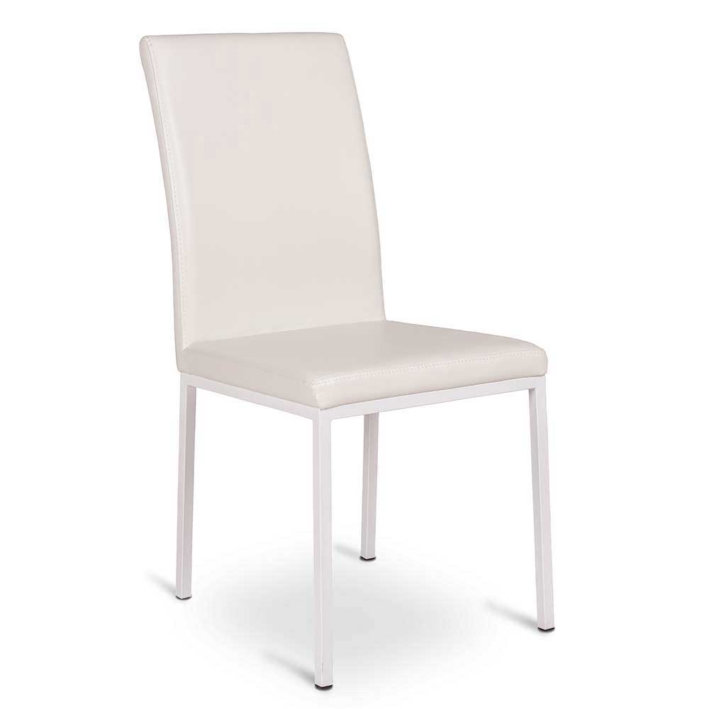 Gepolsterte Stühle in Weiß Limoncellos Kunstleder (2er Set)