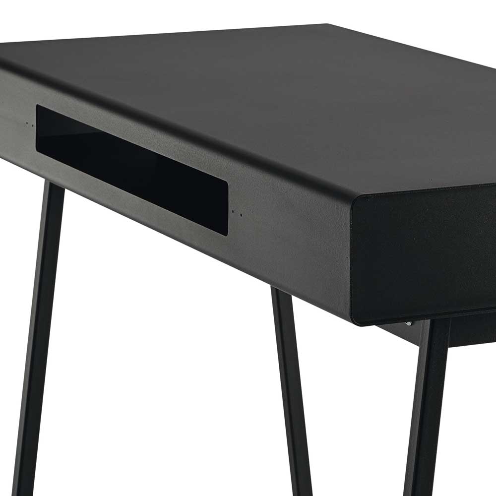 100x46 Stahl Schreibtisch in Schwarz - Fionosta