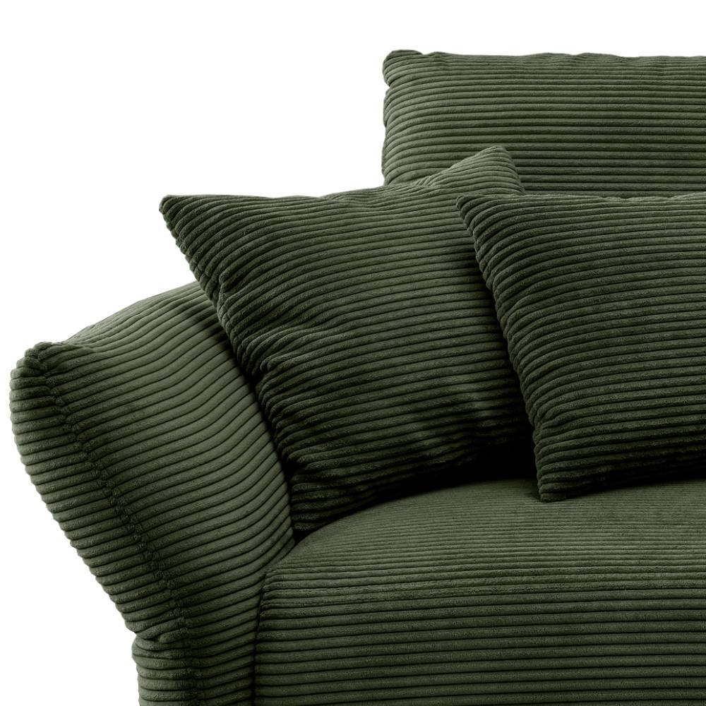 Cord Couch in Dunkelgrün - Devan