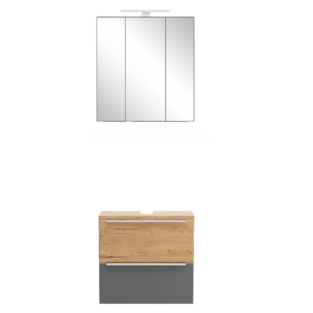 Waschbeckenschrank & Spiegelschrank Set - Reill (zweiteilig)