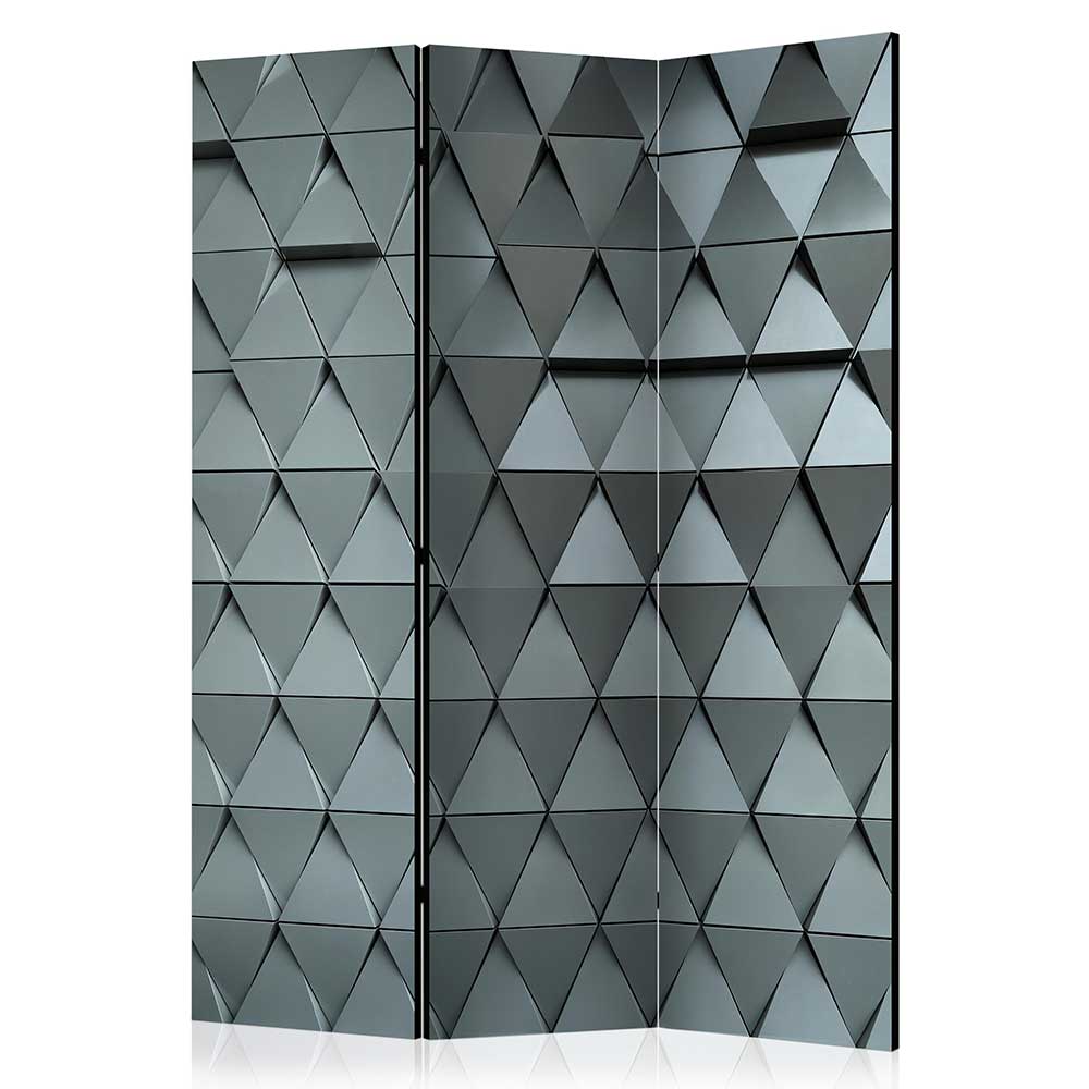 Mobiler Raumteiler mit geometrischem Muster in Grau - Cister