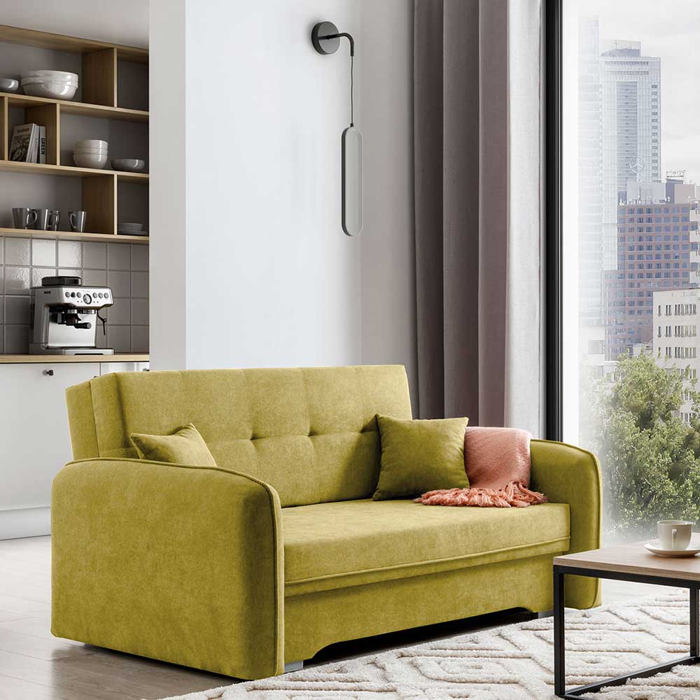Ausziehsofa in Ocker Velours - Cooba