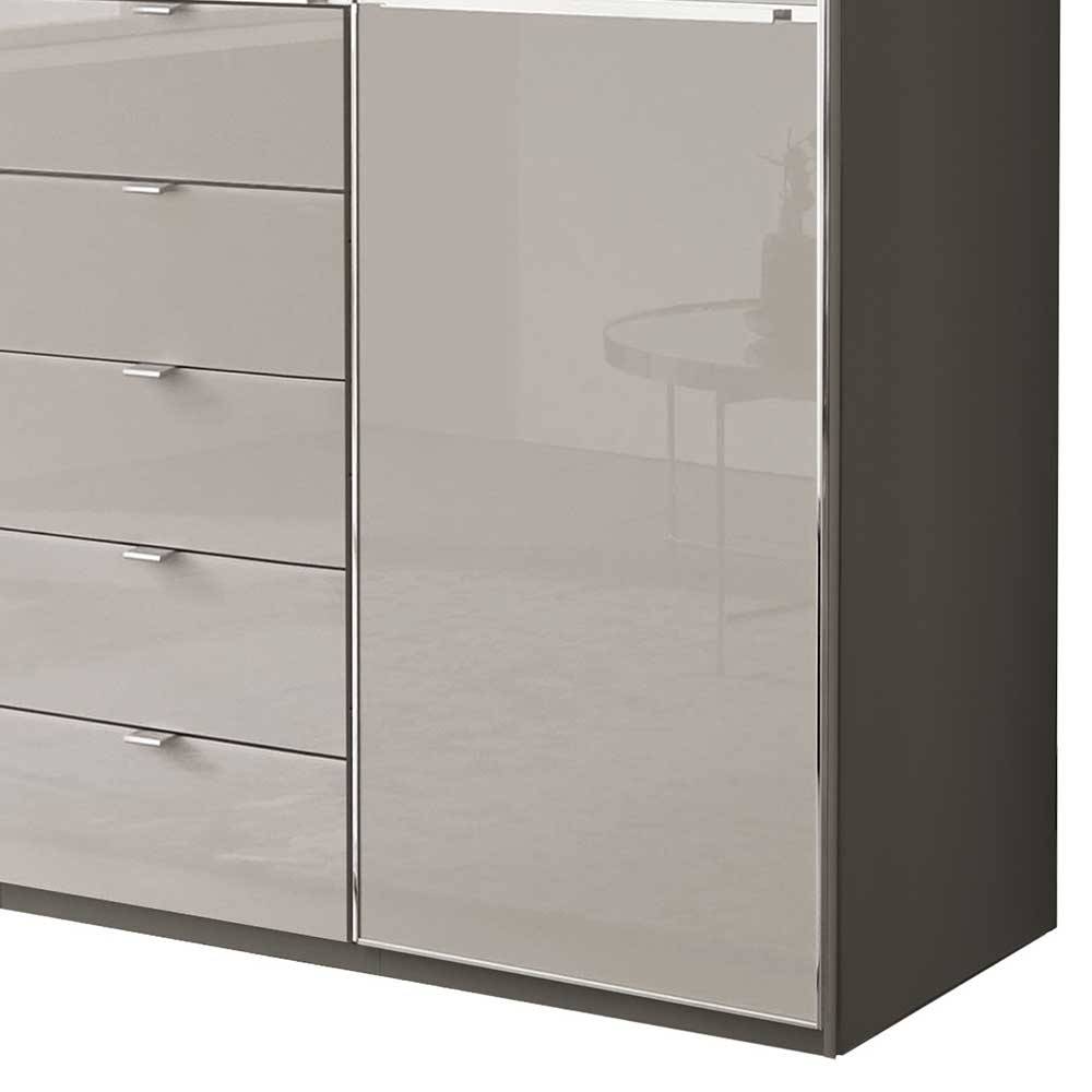 Design-Schlafzimmerschrank in Hellgrau Glas - Korcula