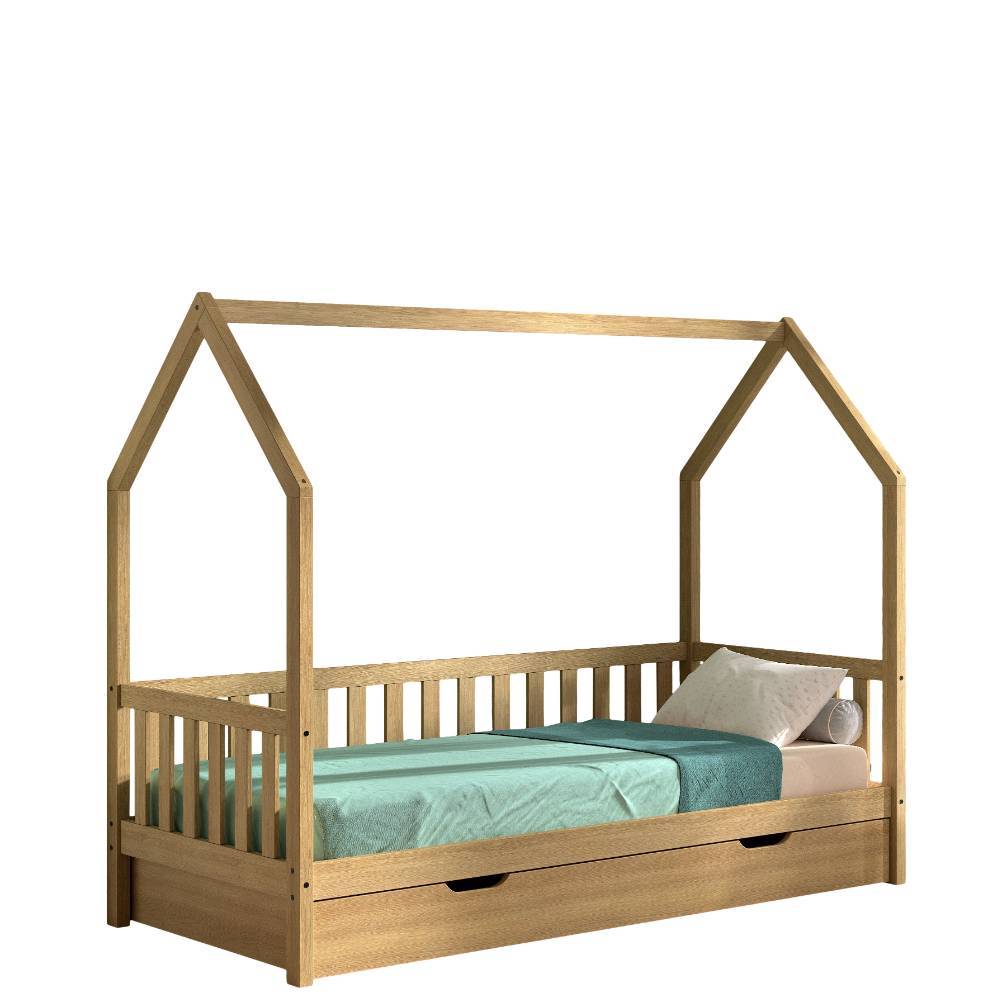 Komplettes Eichenholz Hausbett mit zwei ger 00e4umigen Bettk 00e4sten und Lattenrost 00e2 00ac 00ef 00b8 008f Melode
