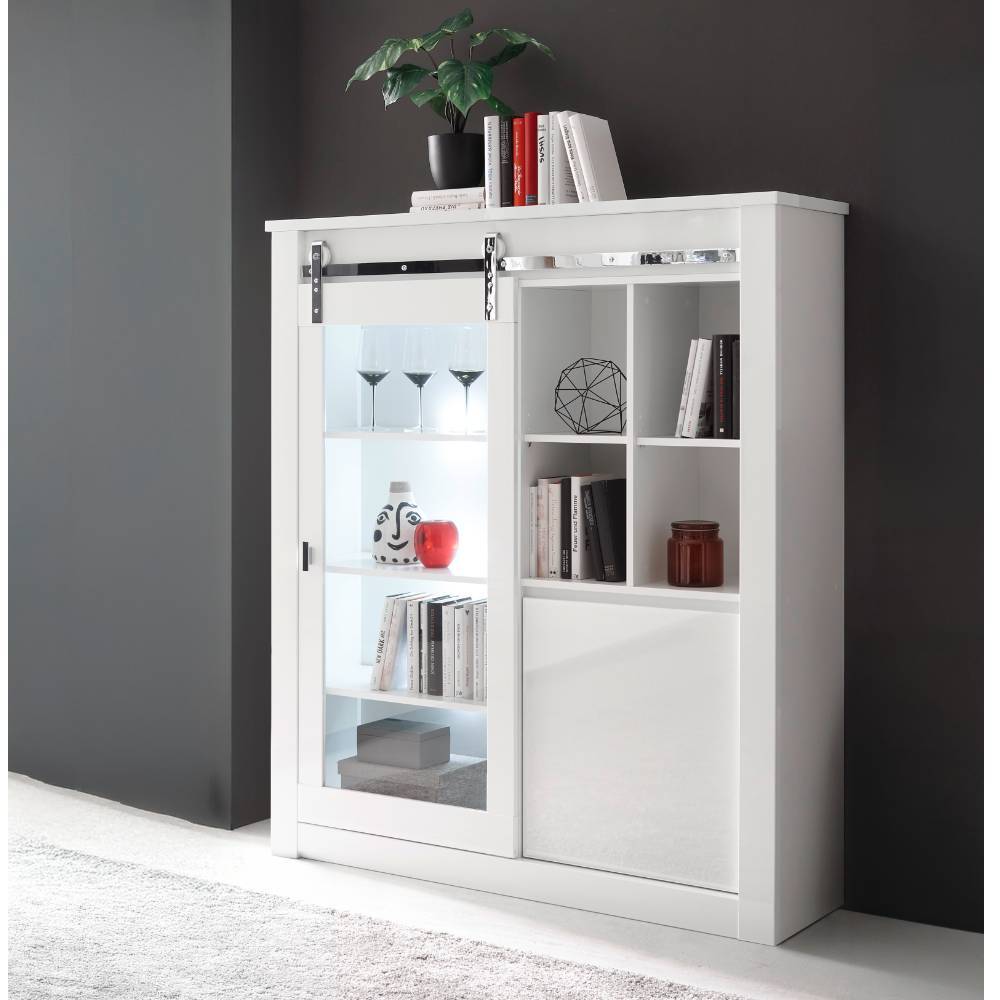 Design-Highboard mit Glas-Schiebetür - Memphys