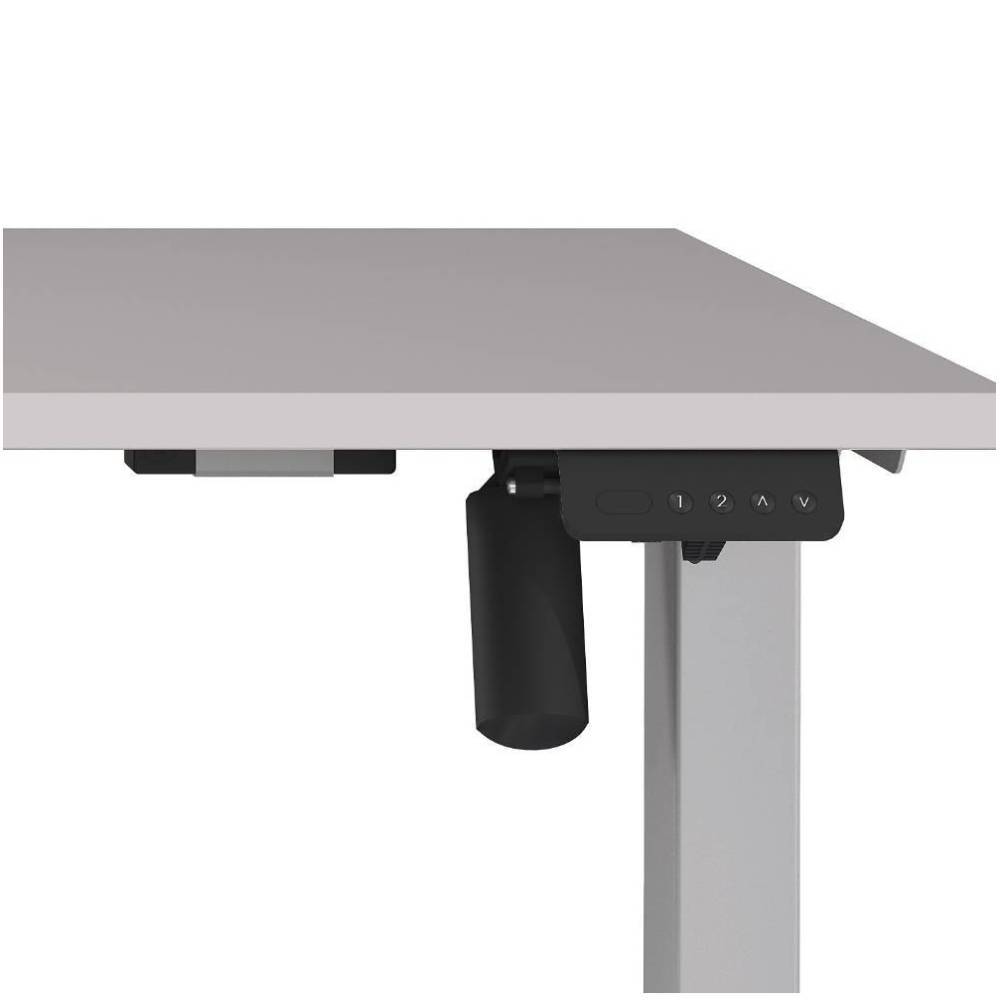 Büro-Arbeitstisch in Hellgrau und Silber - Aljana