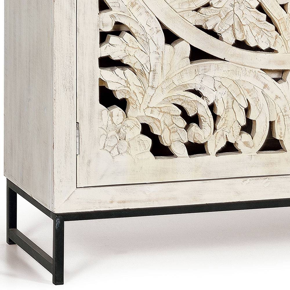 Vintage Schrank in Mangoholz White Wash - Fudorus