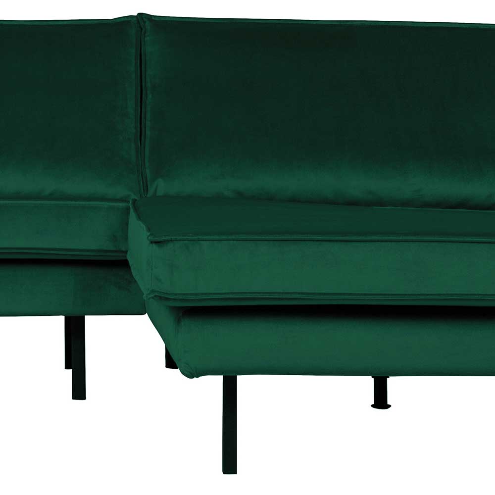 L Form Sofa Rundecke in Grün Samt - Distroit