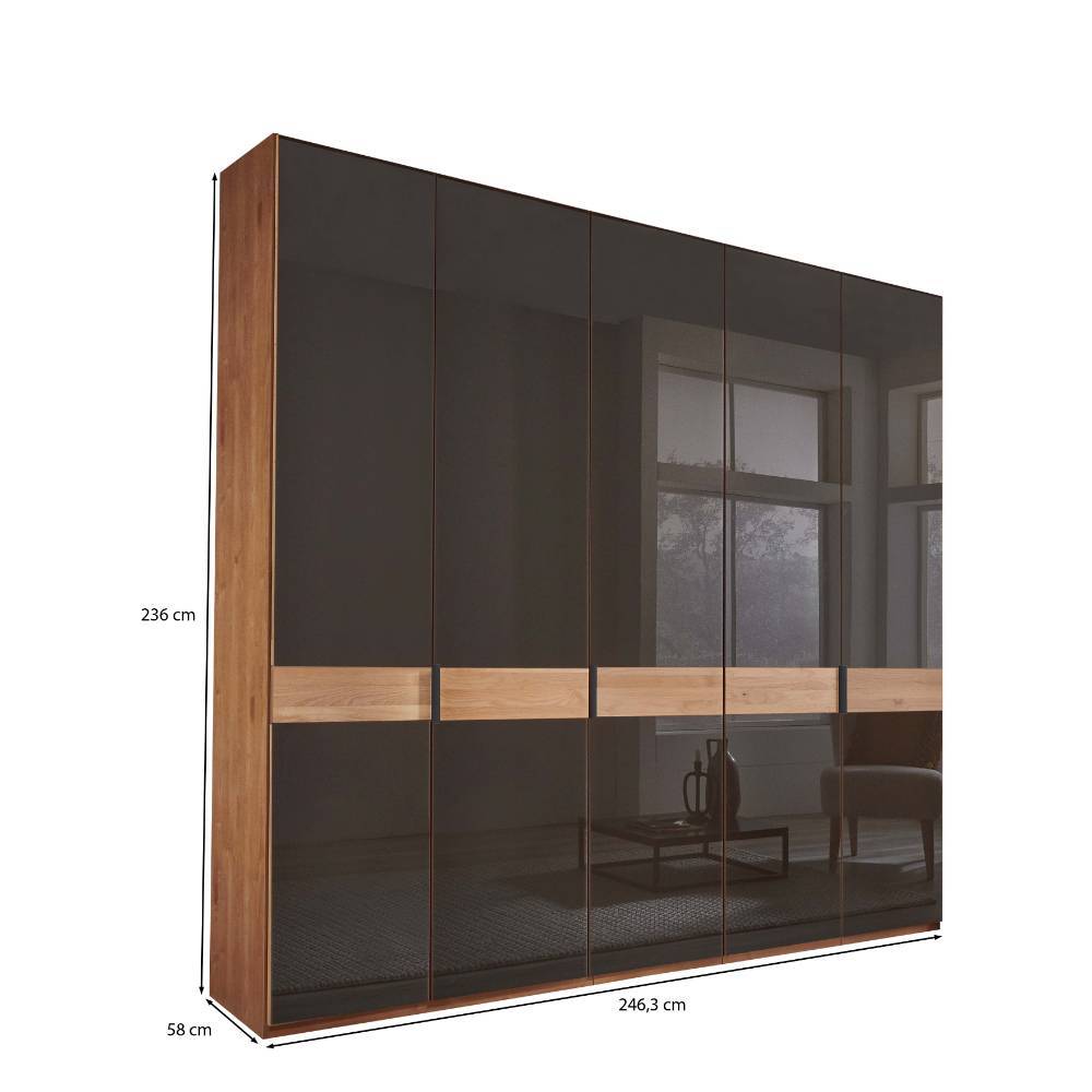 Glasfront-Kleiderschrank mit fünf Türen - Hung