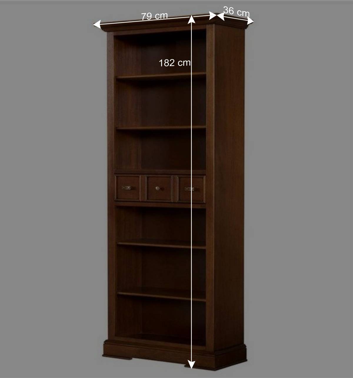 Bücherregal in Walnussfarben Antik - Istefanio
