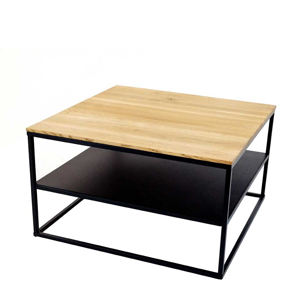 Wohnzimmer Tisch aus Eiche massiv & Metall - Sisam