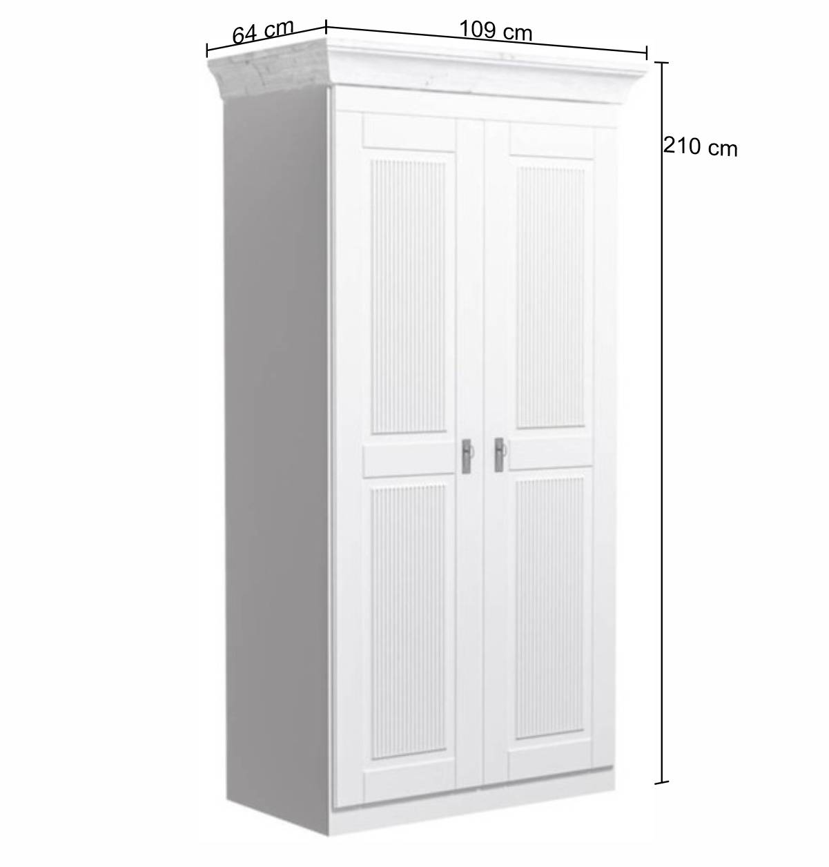 Modern Country Style Kleiderschrank in Weiß - Kazanova