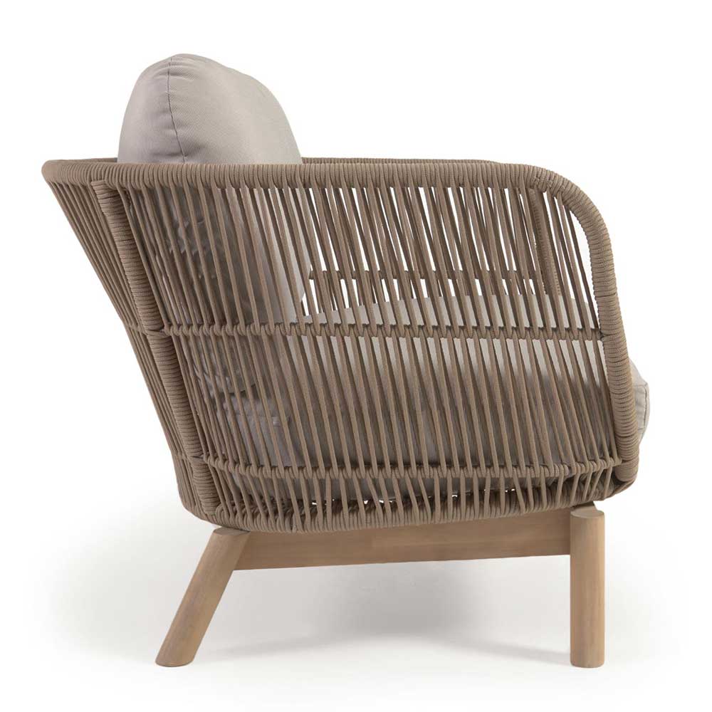 Design Sessel Set aus Geflecht Kordel Beige - Kiranzo (2er Set)