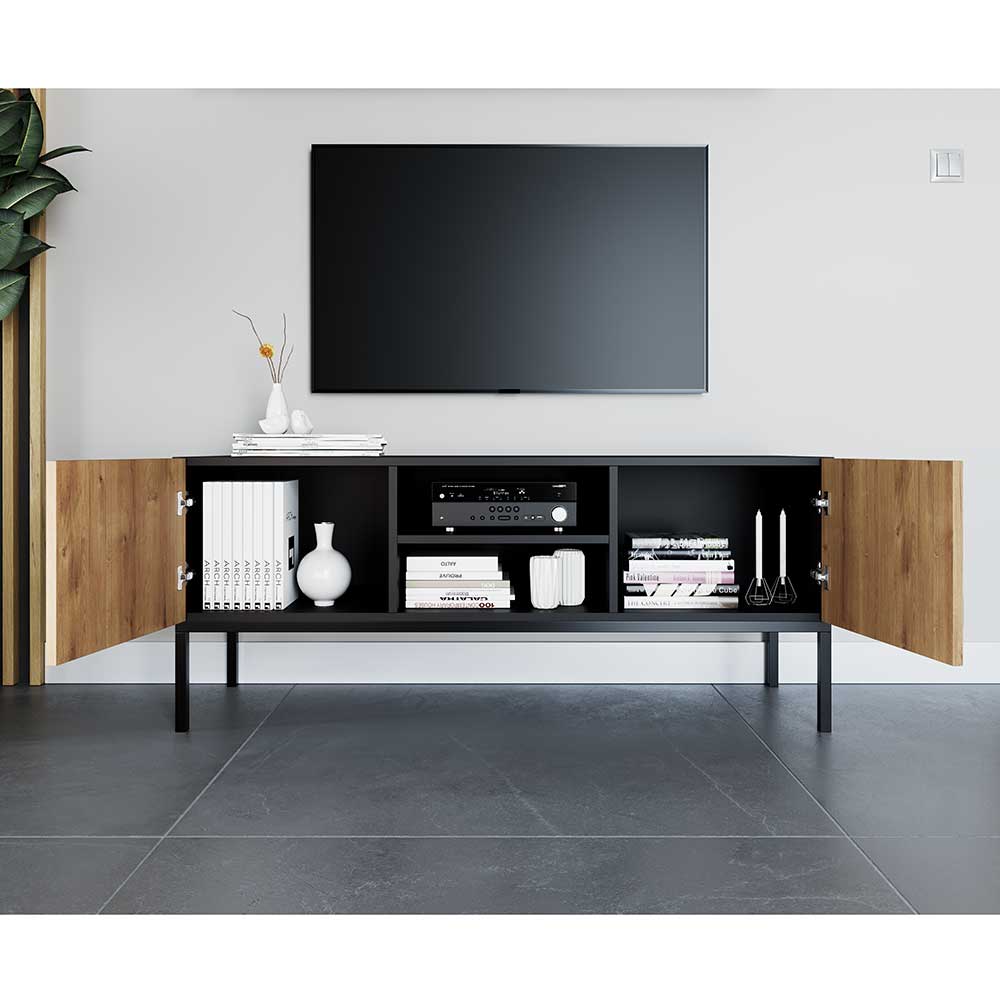 TV Lowboard mit zwei Türen und Fächern - Cavan