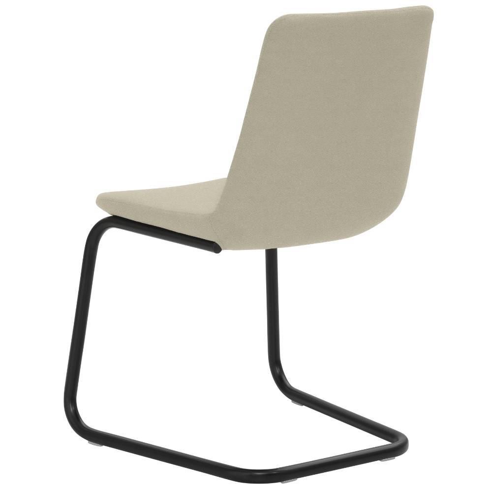 Freischwingerstuhl in Taupe Microfaser und Vlies - Bado