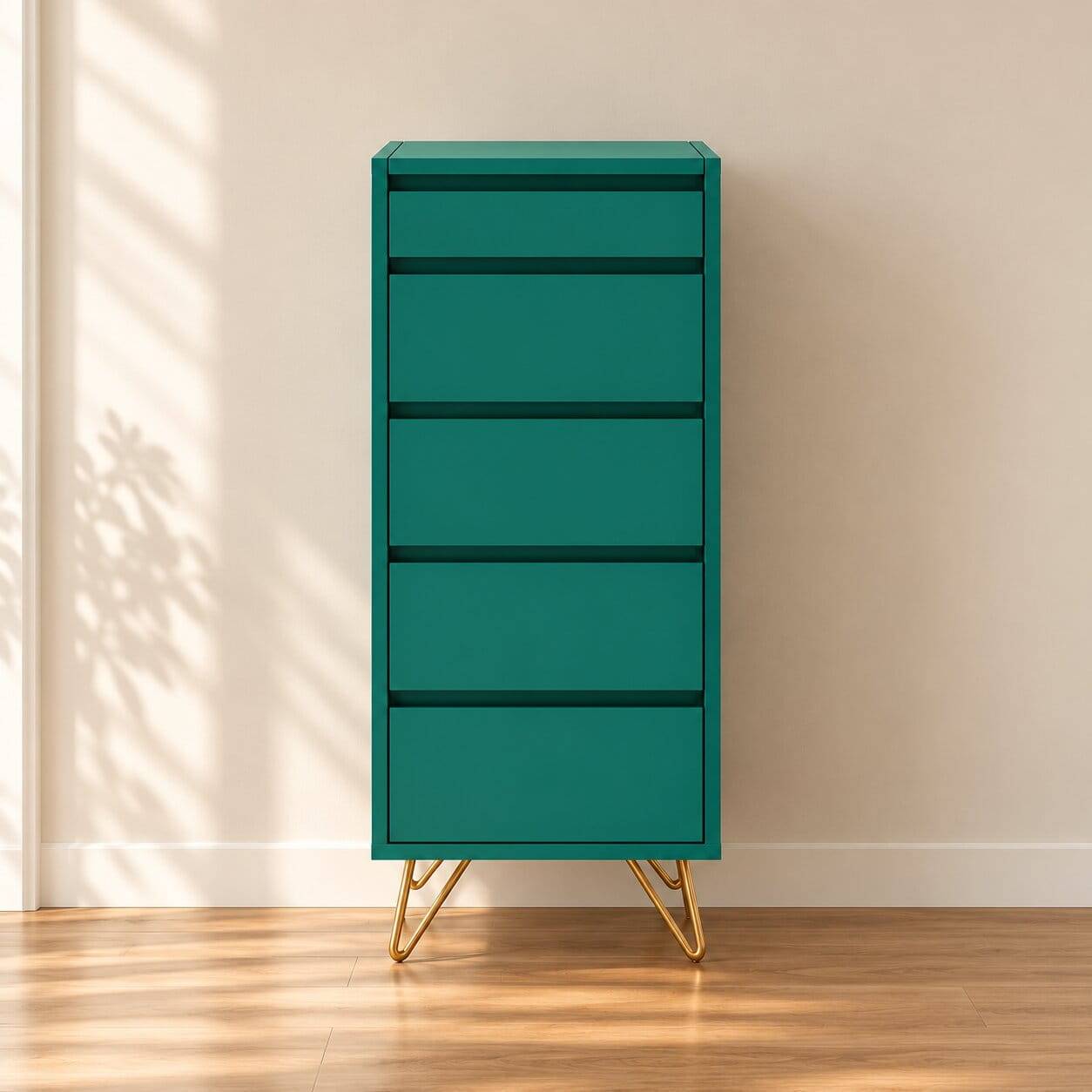 45x110x40 cm Grüne Hochkommode mit Spiegel - Ricriava