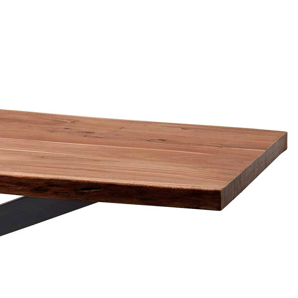Tisch mit Holzplatte mit Naturkante Akazie - Marian
