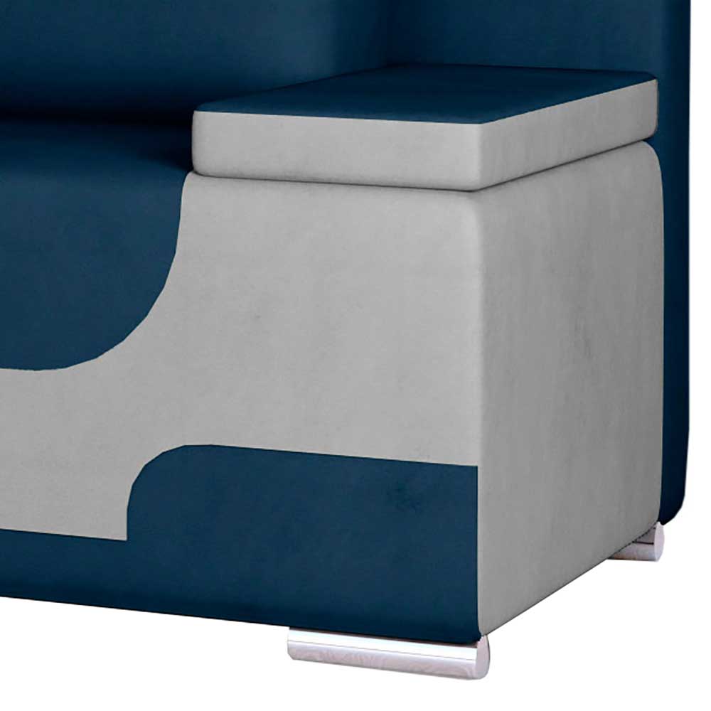 Design-Bettcouch in Dunkelblau und Hellgrau - Brooks