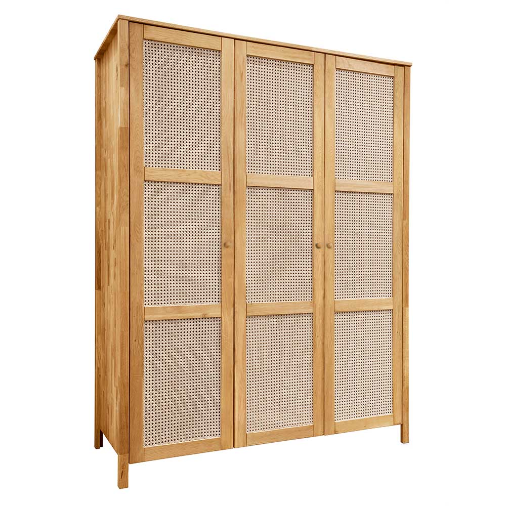 Massivholz-Schlafzimmerschrank mit Wiener Geflecht - Ambrosso