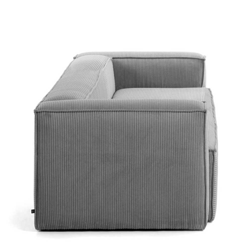 3-Sitzer Sofa aus Breitcord in Grau - Kalabria