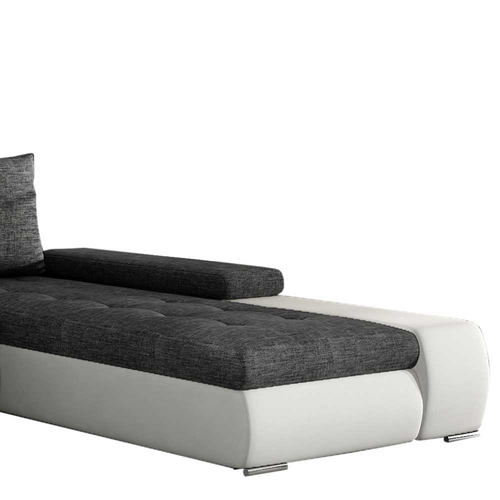 U-Design Wohnlandschaft in Dunkelgrau und Weiß - Alfonosso
