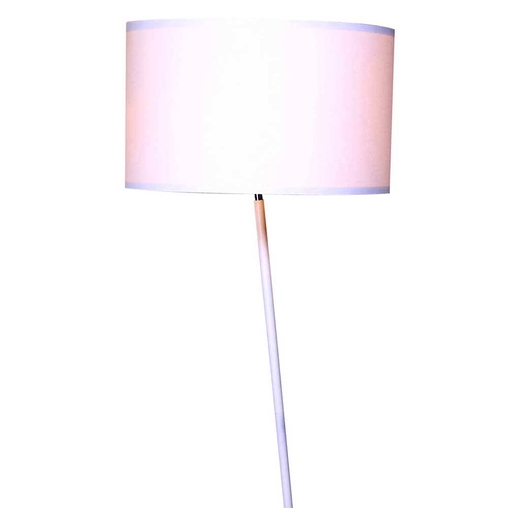 Weiße Stoff Stehlampe mit Ablagetisch - Passenna