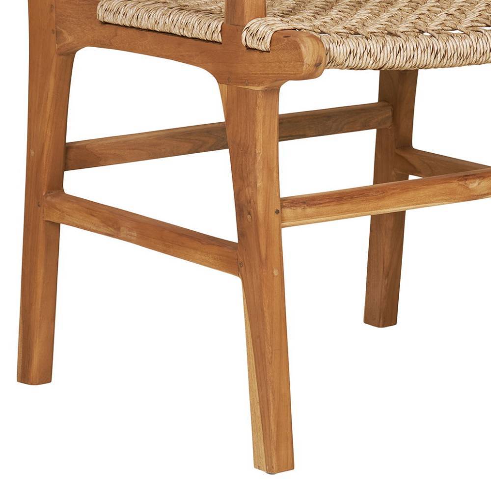 Teak Armlehnenstuhl mit Kordelgeflecht - Merlan (2er Set)