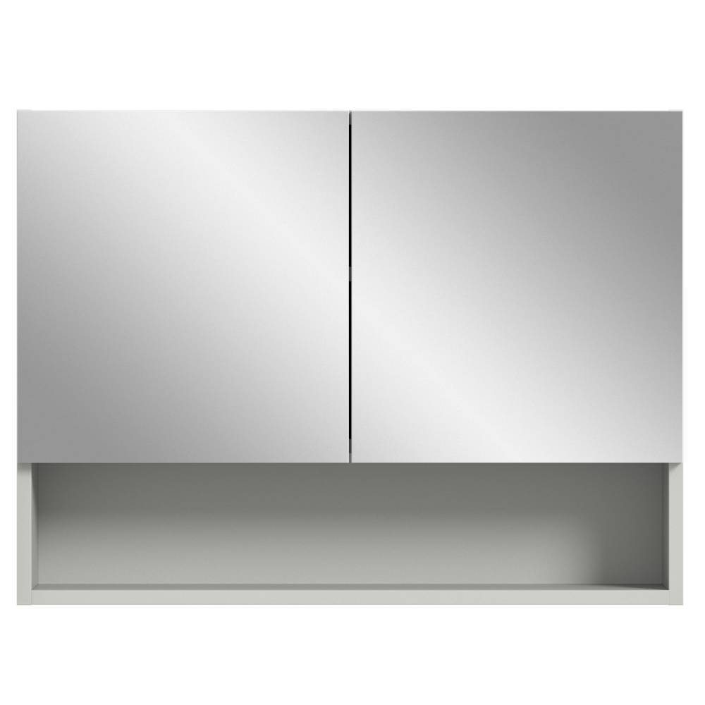 Spiegelschrank mit Doppeltür und Fach - Queenlo