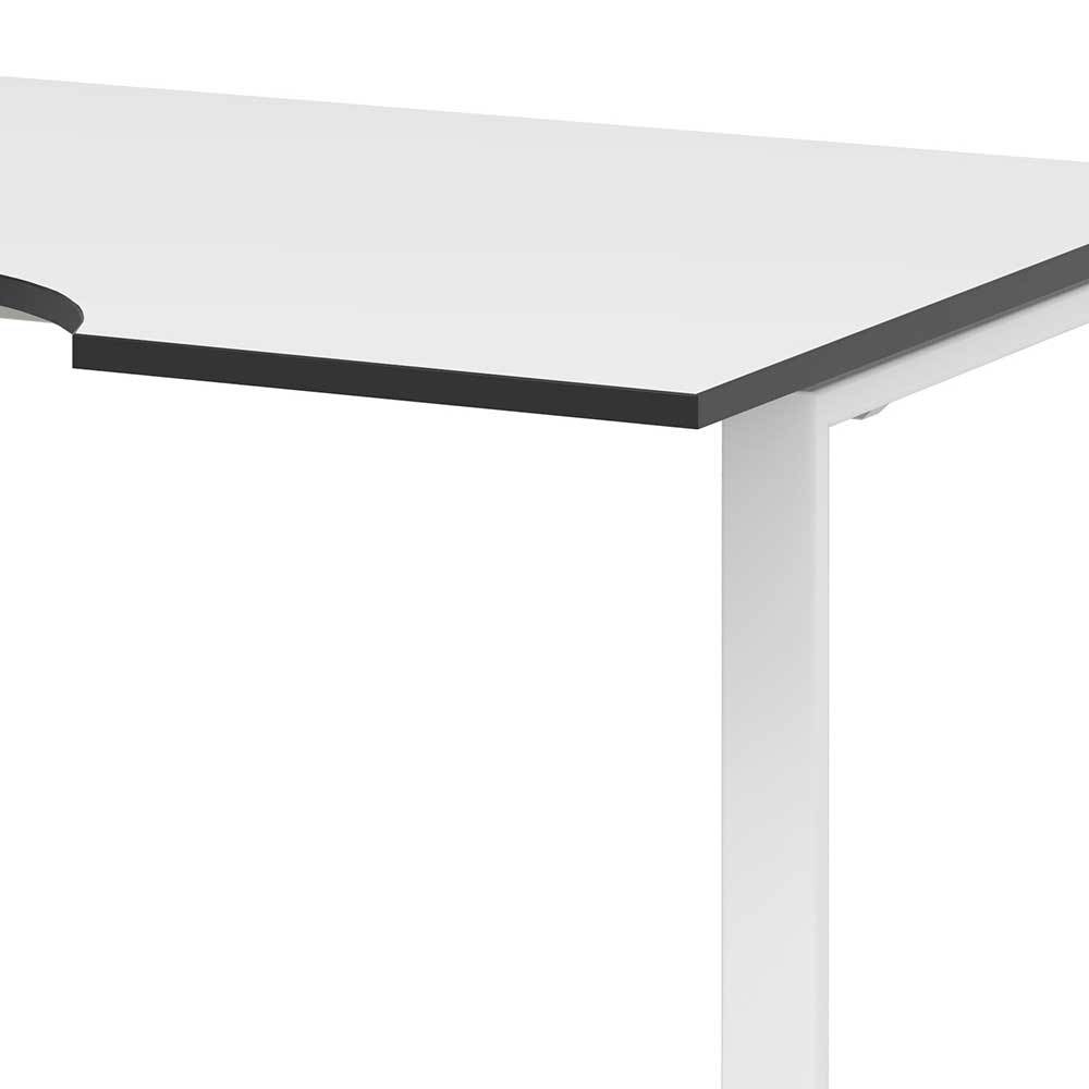 Freiform Schreibtisch Papetina in Weiß