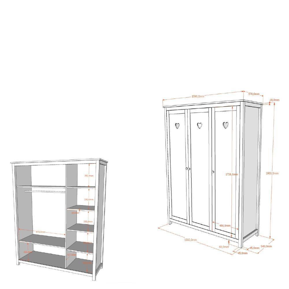 Babyzimmer mit Herz - Grandory (dreiteilig)