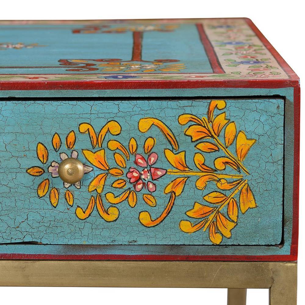 Couchtisch mit folkloristischen Blumenmotiven - Borgas
