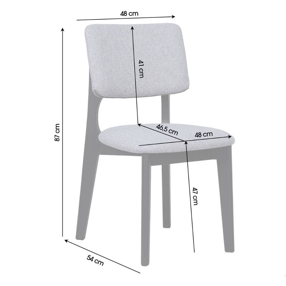 Polsterstuhl Soloroma Maße und Abmessungen für das 2er Set – Soloroma