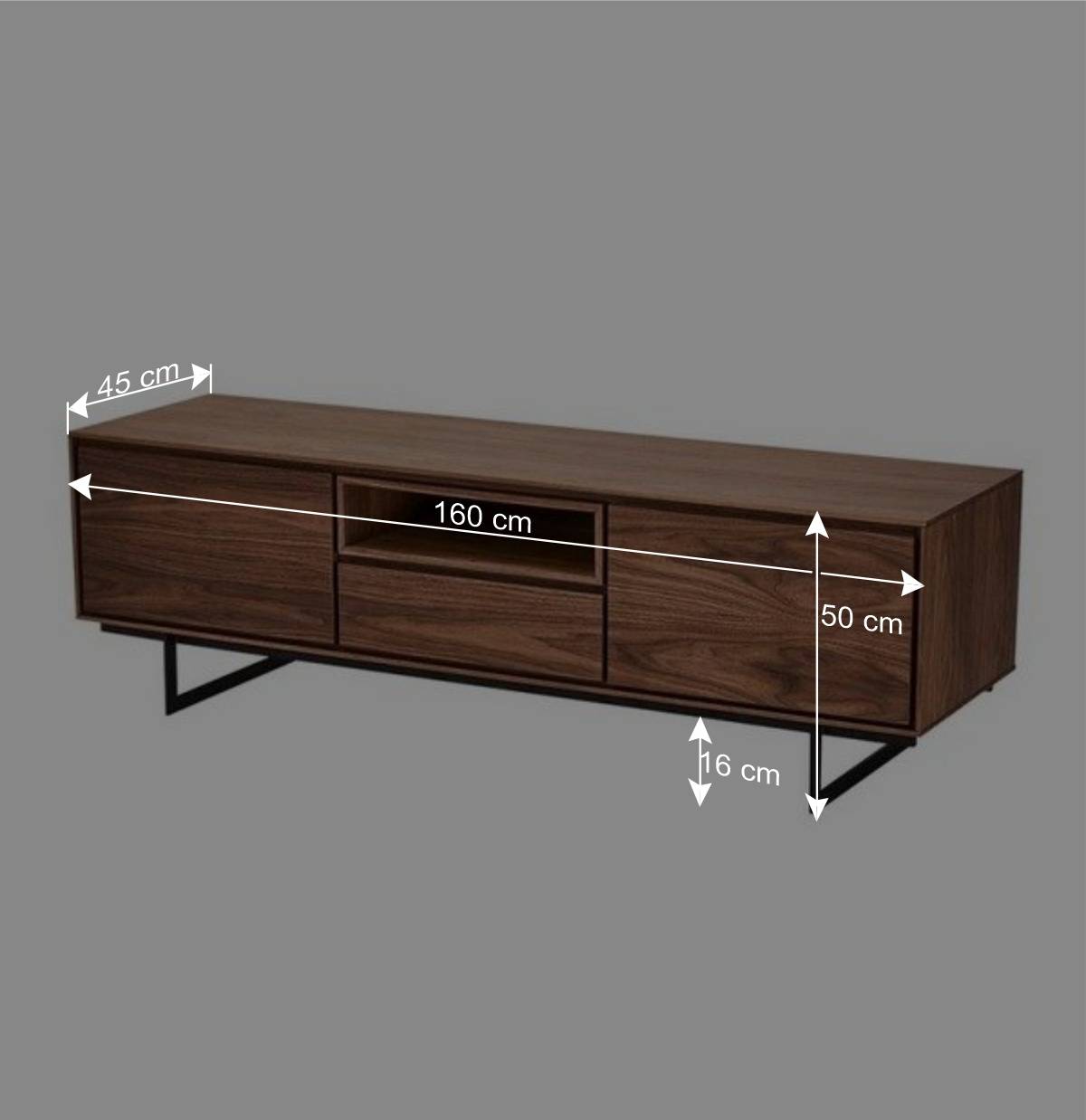 TV Lowboard in Walnussfarben Furnier - Melvue