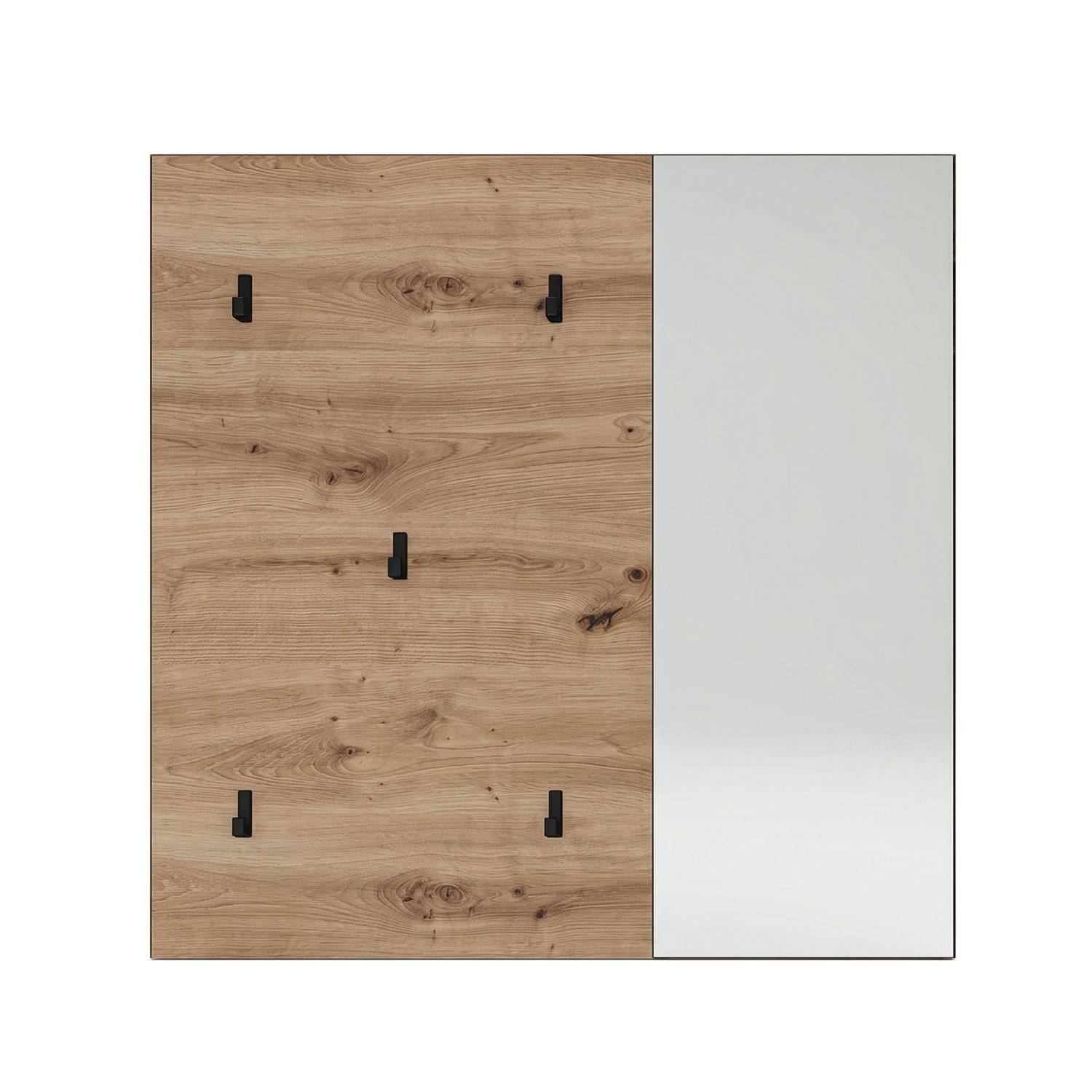 Kompakte Wandgarderobe in Pinienholz Optik - Omy