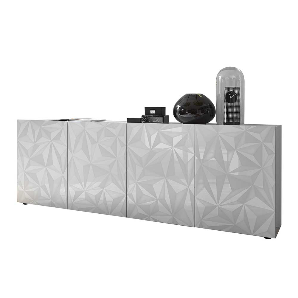 Sideboard mit Türen in Weiß hochglänzend - Vovasoma