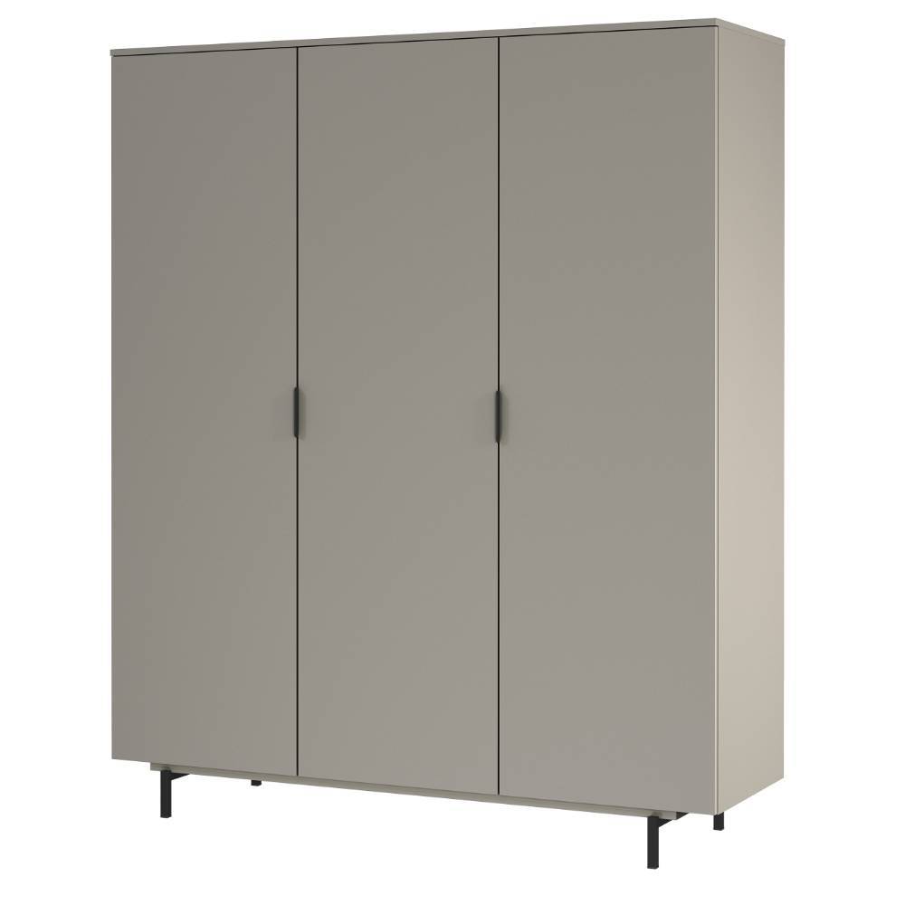 3-türiger Kleiderschrank in Grau - Suzanas