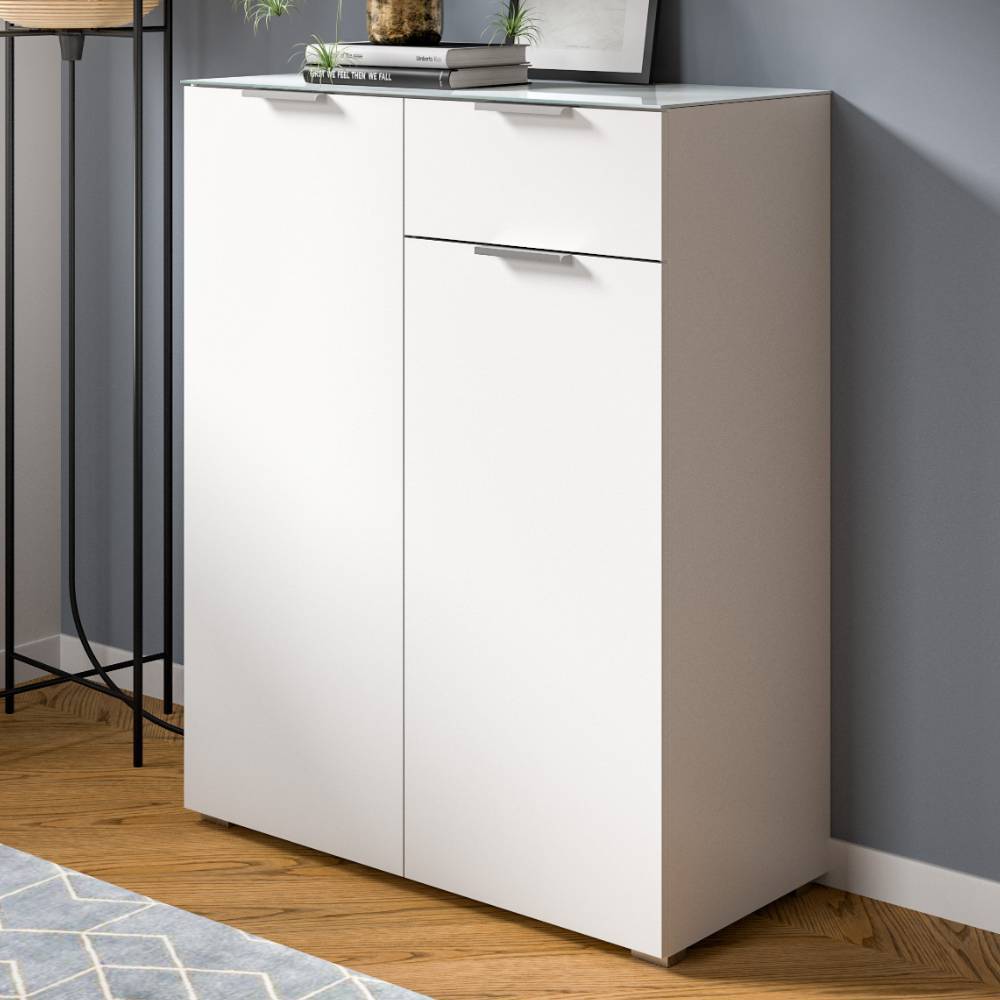 Moderne Kommode mit zwei Türen und Schublade - Premium