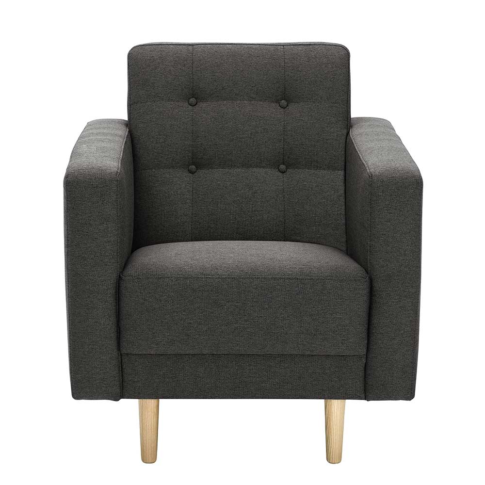 Retro-Sessel in Anthrazit und Esche - Durai