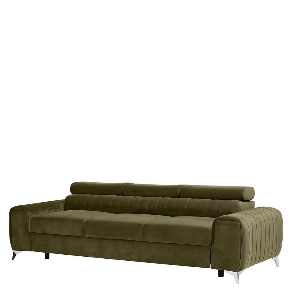 Wohnzimmersofa mit Bettfunktion in Oliv Grün - Vultaco