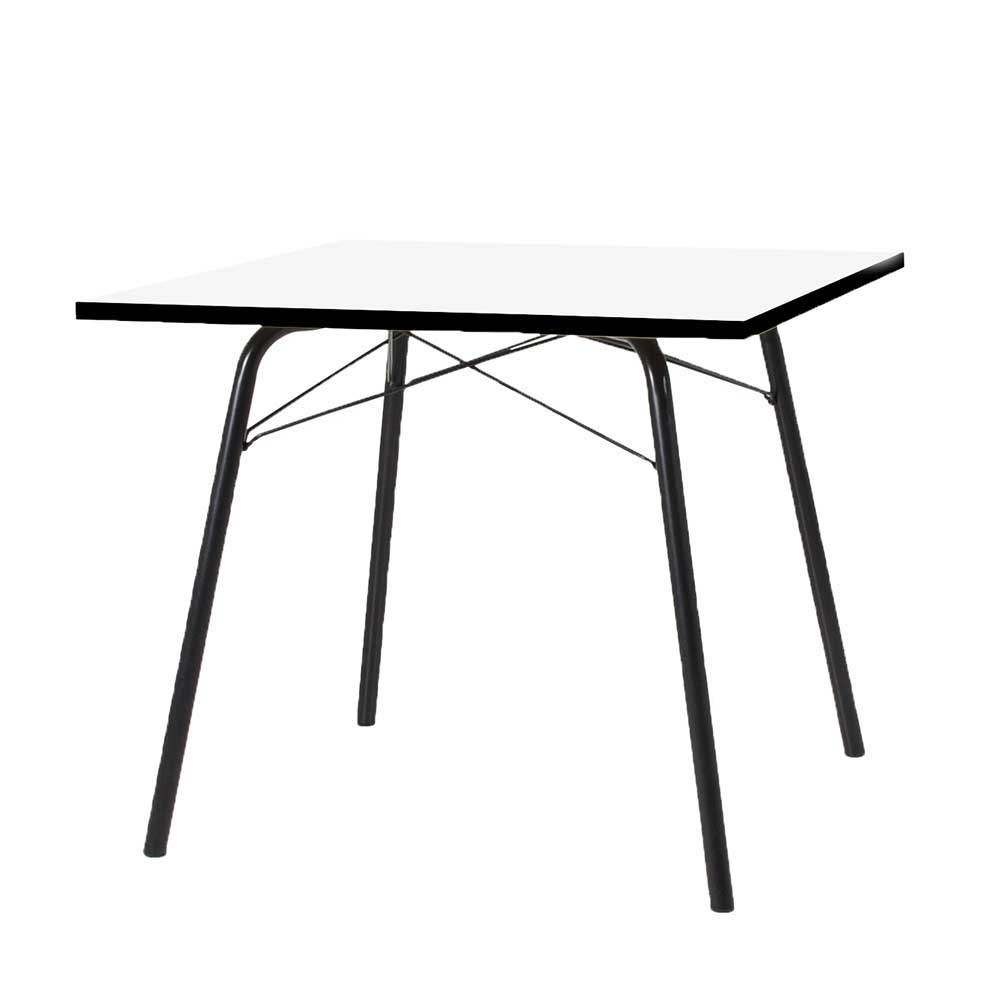 Quadratischer Esstisch in Schwarz Weiß Tamdato 90x90 cm