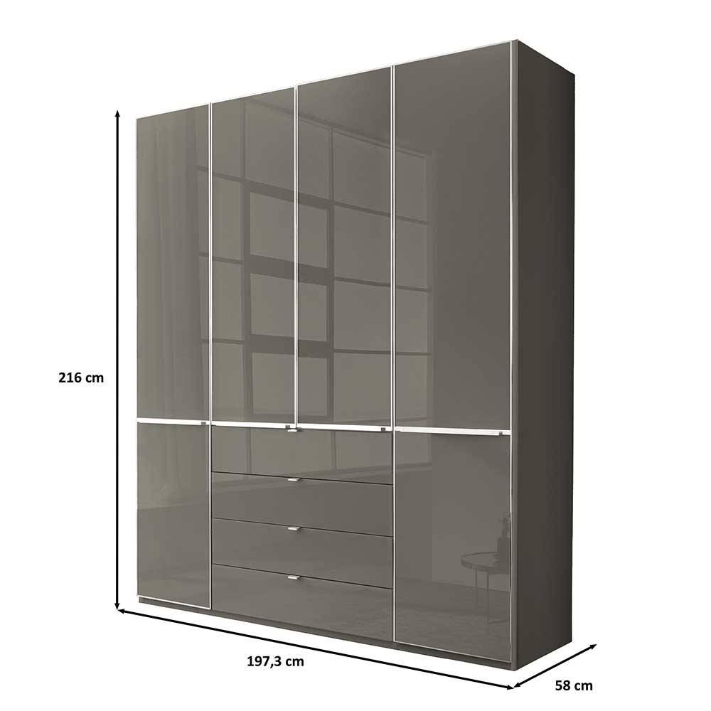 Kombinierter Kleiderschrank in Braun - Madita
