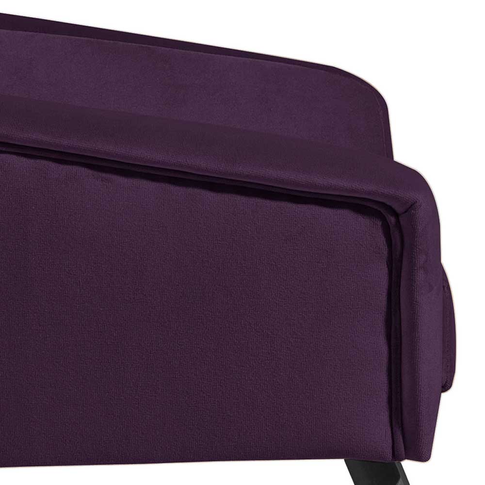 Samtvelours Sessel in Dunkellila & Schwarz - Keitha