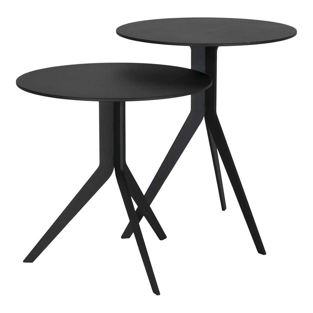 Design Beistelltische mit runder Tischplatte - Loukan (zweiteilig)