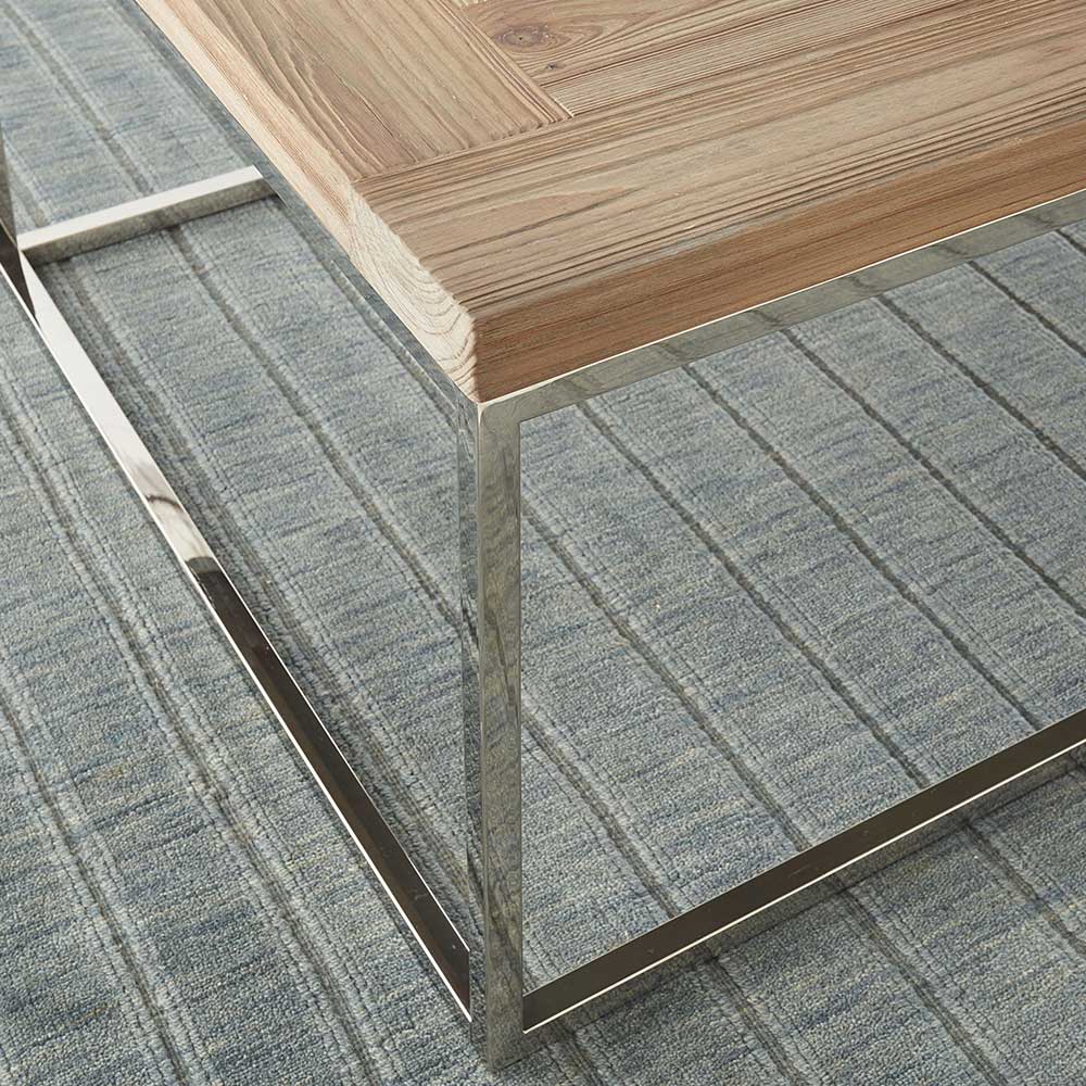 Altholz Couchtisch aus Tanne mit Edelstahl - Drift